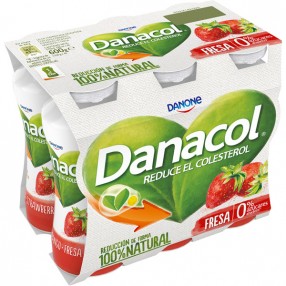DANONE DANACOL yogur liquido 0% fresa pack 6